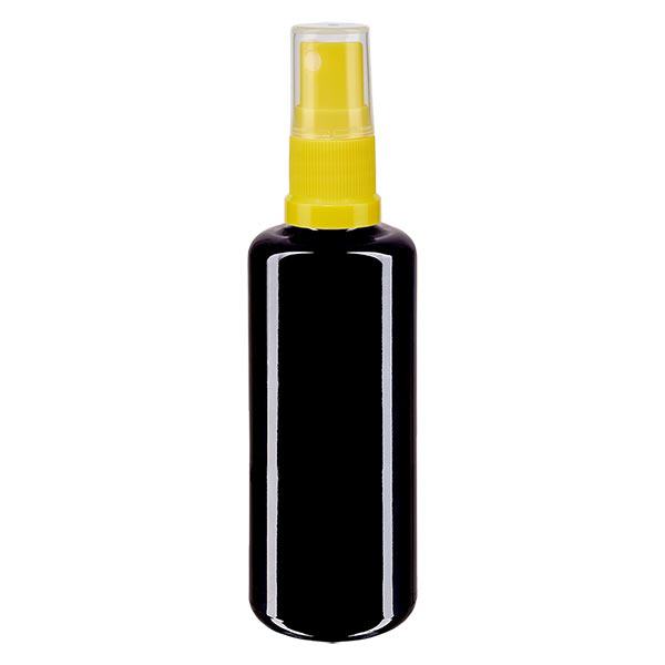 Lékárenská lahvička violet 100ml s rozprašovacím uzávěrem žlutá Lékárenská lahvička violet 100ml s rozprašovacím uzávěrem žlutá