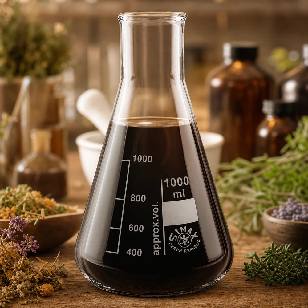 Erlenmeyerova baňka 300 ml se širokým hrdlem Graduierter Kolben 300ml aus robustem Laborglas mit praktischem Weithals Design