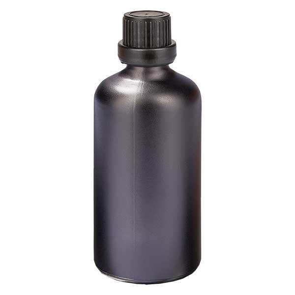 100ml láhev 11mm šroubovací uzávěr s tamper-evidentním uzávěrem BlackL. UT18/100 100ml láhev 11mm šroubovací uzávěr s tamper-evidentním uzávěrem BlackL. UT18/100