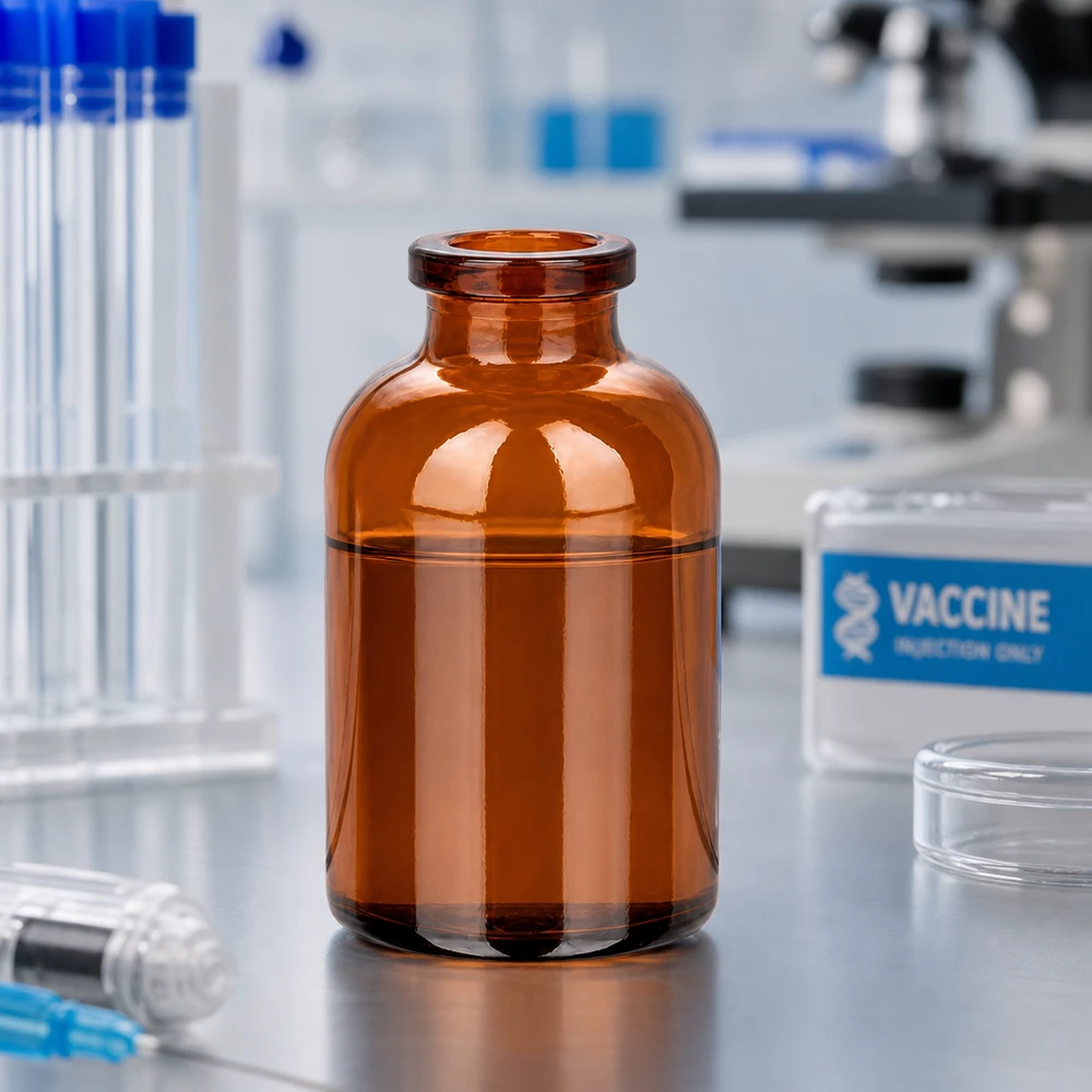 Injekční lahvička z jantarového skla 30ml Apotheken-Injektionsflasche Braunglas 30ml hydrolysebeständig Typ I für Pharmazeutika