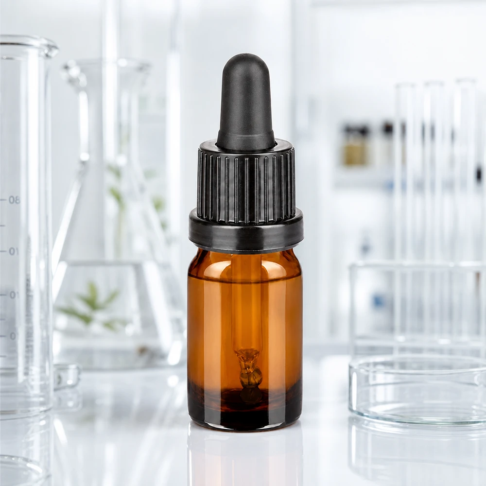 5ml pipetovací láhev černá s uzávěrem proti neoprávněné manipulaci BrownLine UT18/5 5ml Glasflasche mit Pipettierverschluss schwarz für sichere Aufbewahrung