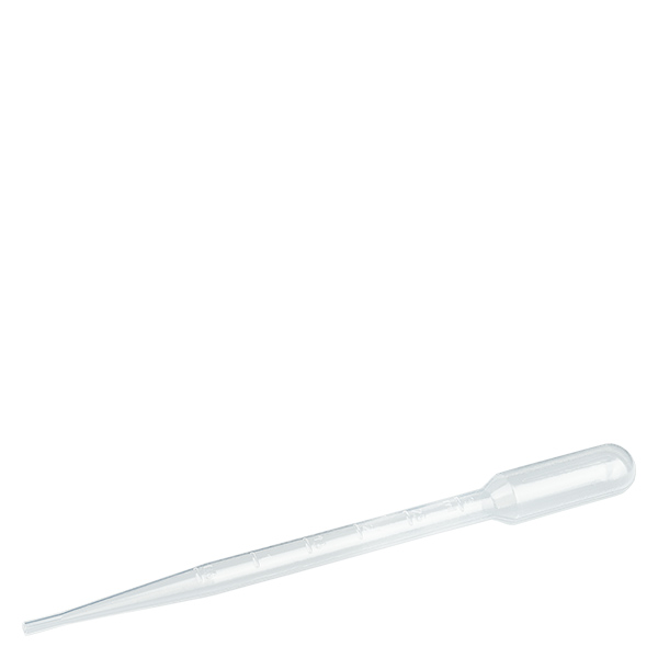 Přenosová pipeta o objemu 3,5 ml (155x15 mm) s dělením. Přenosová pipeta o objemu 3,5 ml (155x15 mm) s dělením.
