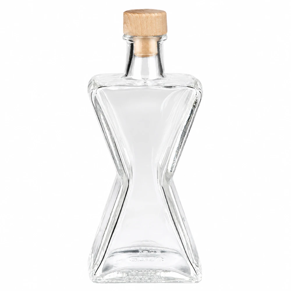 200ml Glasflasche "Star" mit Holzgriff-Korken UNiTWIST 200ml Glasflasche Star mit Holzgriff-Korken UNiTWIST - elegante sternförmige Flasche aus klarem Glas mit Holzkorken