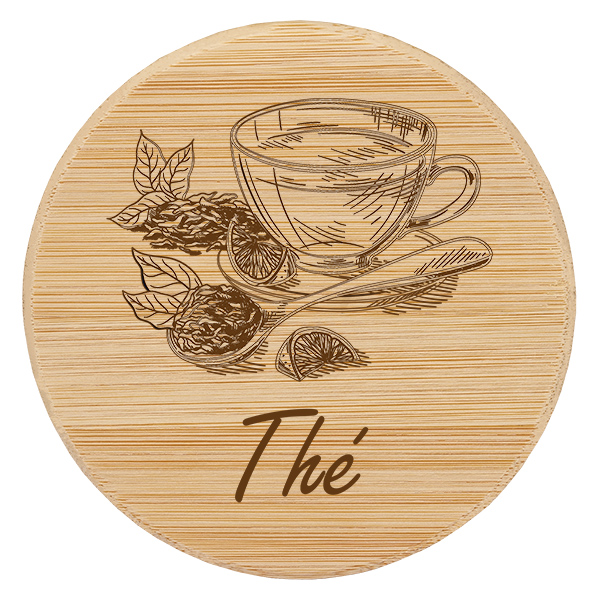 Couvercle en bois &quot;Th&#233;&quot; pour WECK RR100