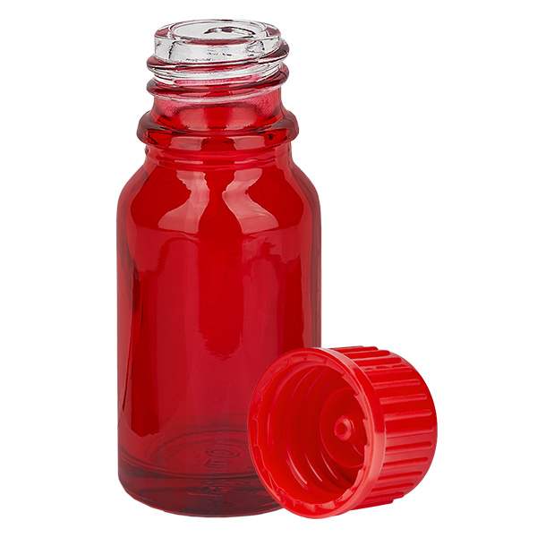 10ml lahvička 11mm šroubovací uzávěr červená Standard RedLine UT18/10 10ml lahvička 11mm šroubovací uzávěr červená Standard RedLine UT18/10