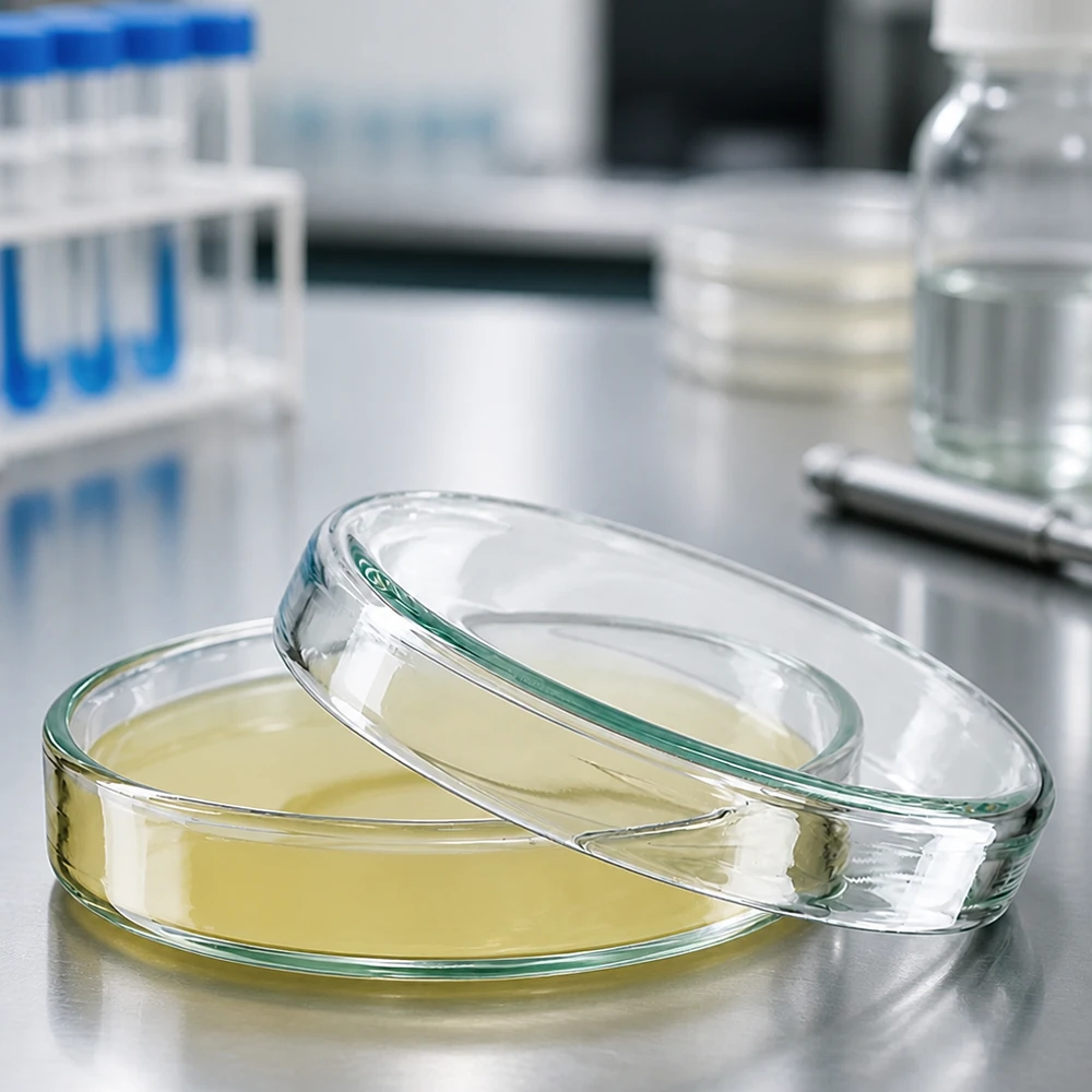 Mikrobiologlisches Laborzubehör Glaspetrischale 60x15 mm mit Agar für Zellkulturen