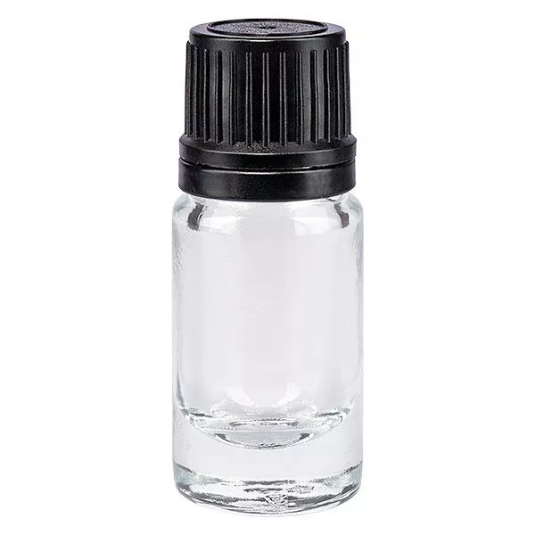 Lékárenská lahvička čirá 5ml kapací uzávěr s nalévacím kroužkem 1mm černý uzávěr s ochranou proti manipulaci. Lékárenská lahvička čirá 5ml kapací uzávěr s nalévacím kroužkem 1mm černý uzávěr s ochranou proti manipulaci.