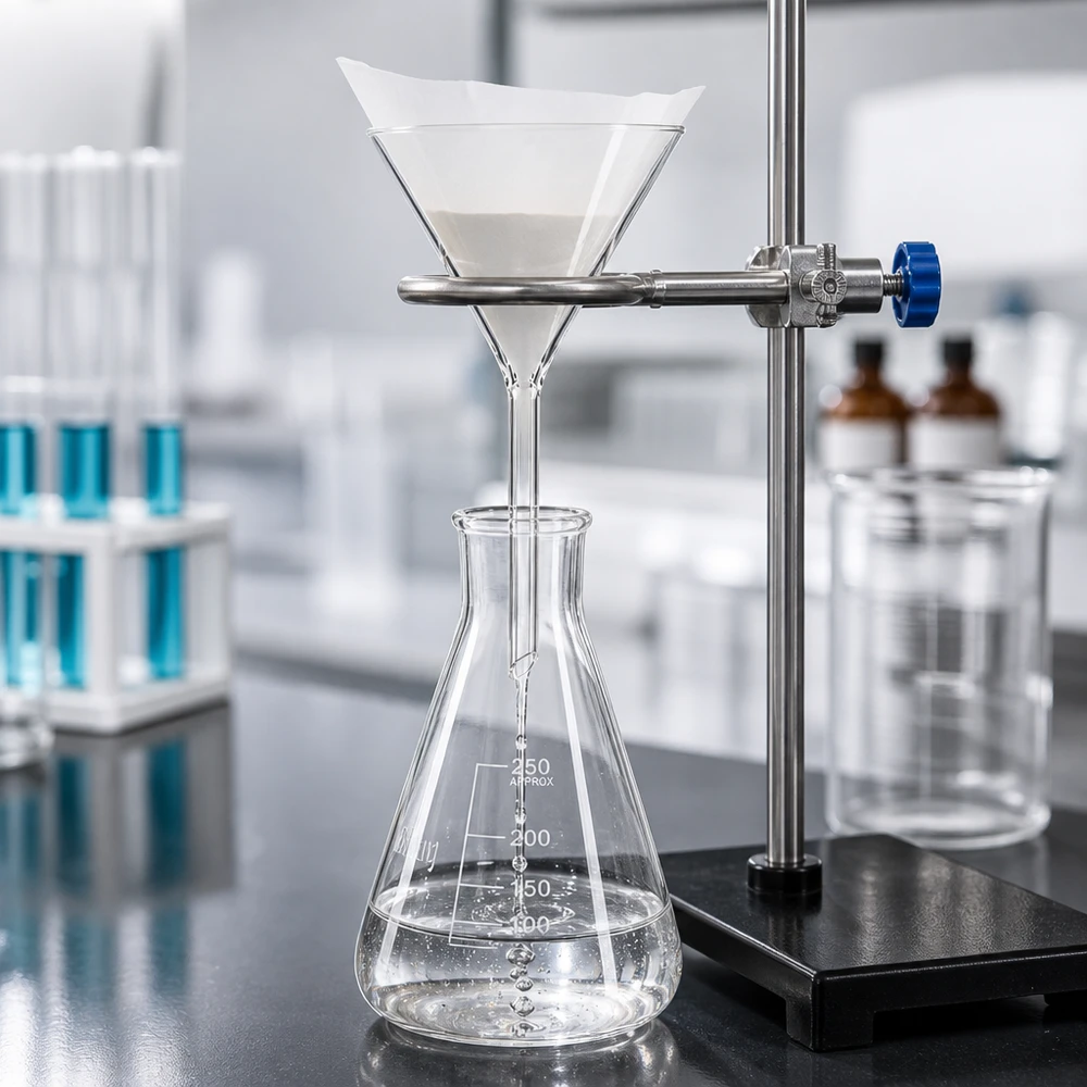 Trychtýř ø80mm sodnovápenatý, úhel 60°, krátký styl Qualitäts-Labortrichter aus transparentem Kalk-Soda-Glas für Forschung und Entwicklung