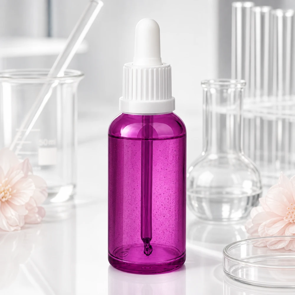 50ml pipetovací láhev bílá Originality šroubovací uzávěr PurpleLine UT18/50 Handliche lila Tropferflasche 50ml ideal für DIY-Kosmetik und Naturheilmittel
