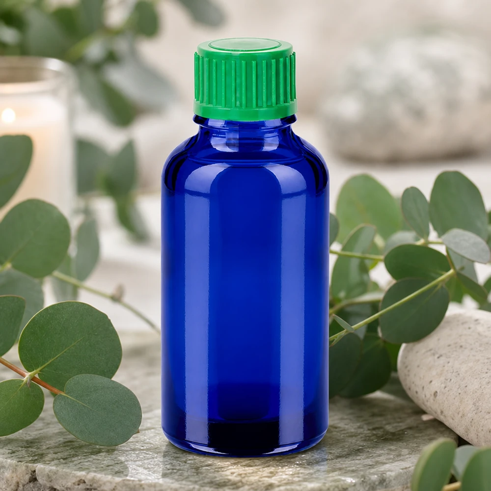 Vielseitige 30ml Glasflasche blau ideal für DIY-Kosmetik Seren und Tinkturen