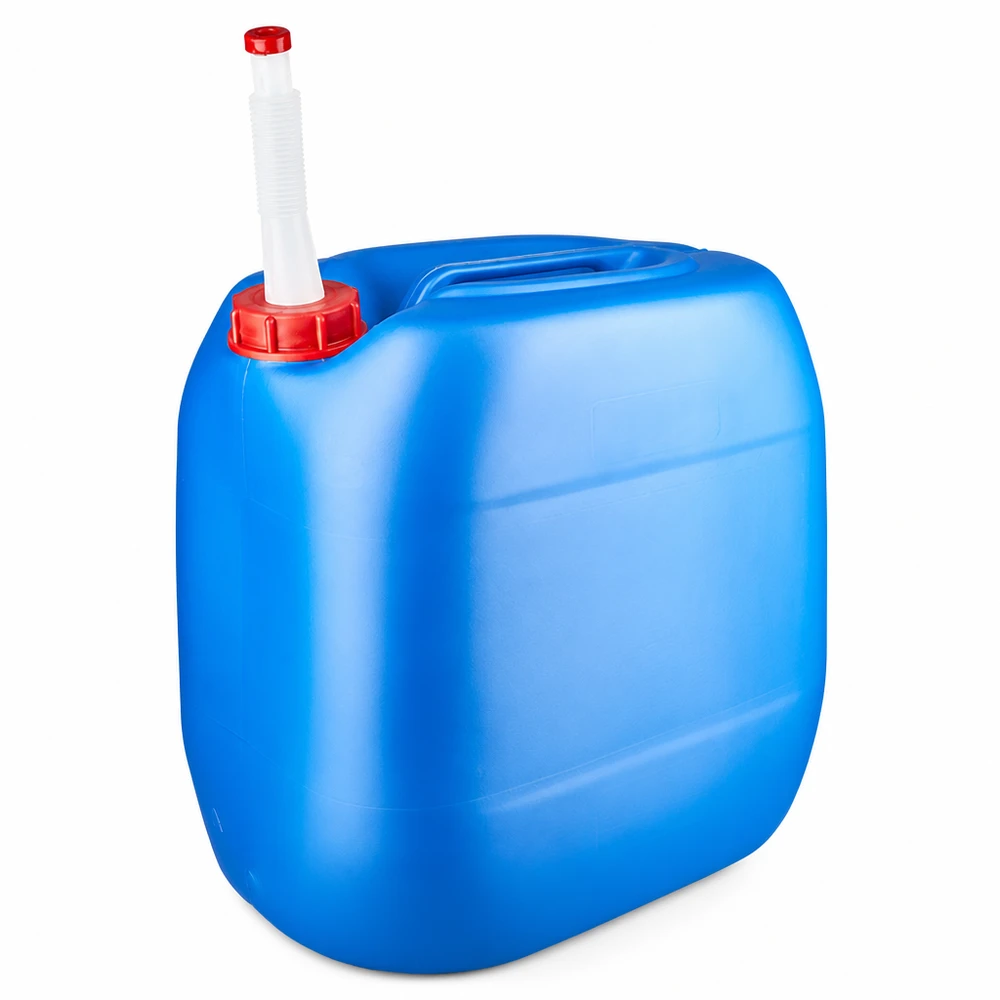 Kanystr 30 litrů modrý s výpustným potrubím Flex Stapelbarer 30 Liter Kanister blau mit Flex-Auslaufrohr ideal für Camping und Notvorrat