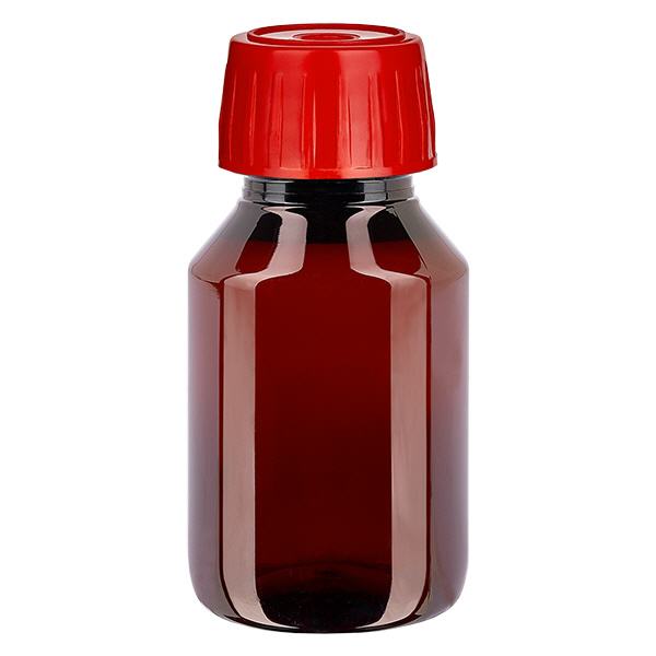PET láhev 50ml s odplyňovacím uzávěrem červená PET láhev 50ml s odplyňovacím uzávěrem červená