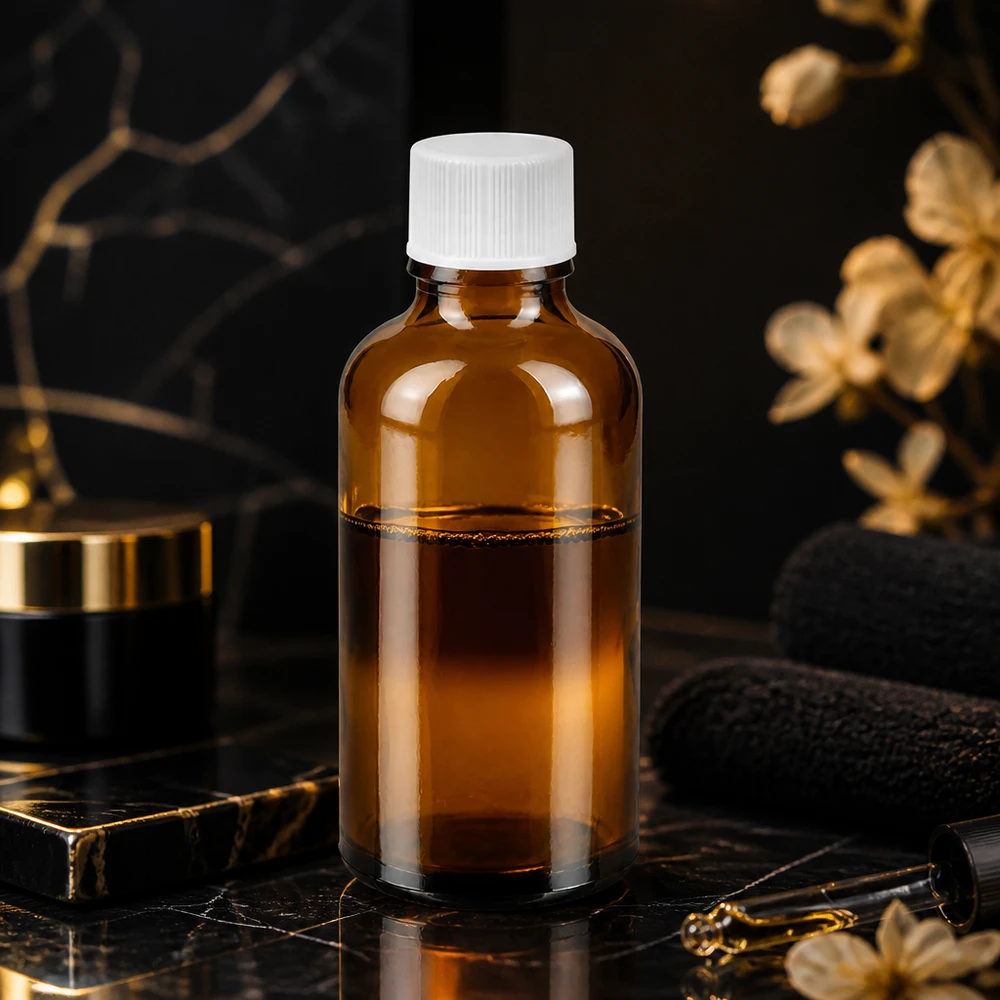 50ml láhev 11mm šroubovací uzávěr bílá Standard BrownLine UT18/50 Vielseitige Braunglasflasche 50ml mit Standard-Verschlusssystem für verschiedene Einsätze