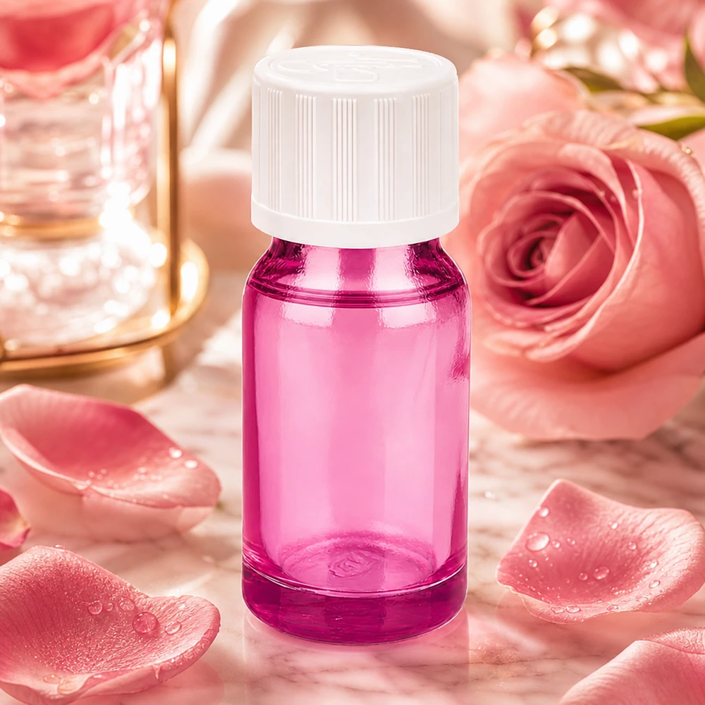 10ml lahvička s kapátkem 1,2 mm bílá standardní dětská pojistka PurpleLine.UT18/10 10ml Portionsflasche transparent-violett mit 1.2mm Tropföffnung für Beauty-Produkte