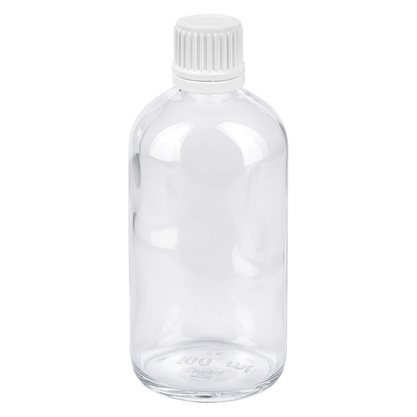 100ml lahvička 11mm šroubovací uzávěr bílý tamper evidentní uzávěr ClearLine UT18/100 100ml lahvička 11mm šroubovací uzávěr bílý tamper evidentní uzávěr ClearLine UT18/100