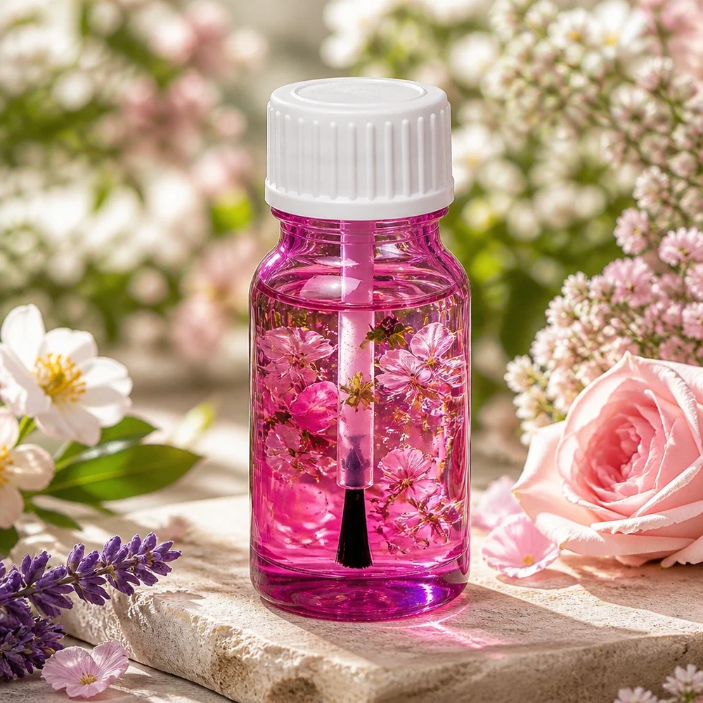 10ml lahvička se štětečkem PurpleLine UT18/10 bílé standardní sklo Elegante 10ml Pinselflasche weiss STD PurpleLine UT18/10 mit Pinsel für Nagellack Applikation