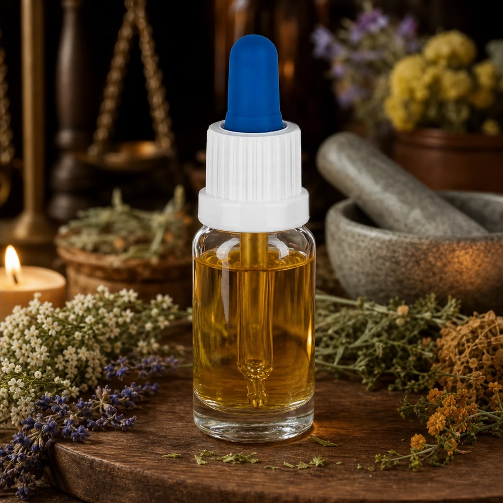Medizinische Tropfflasche 10ml Klarglas mit blauem Gummiaufsatz für Pflanzenextrakte