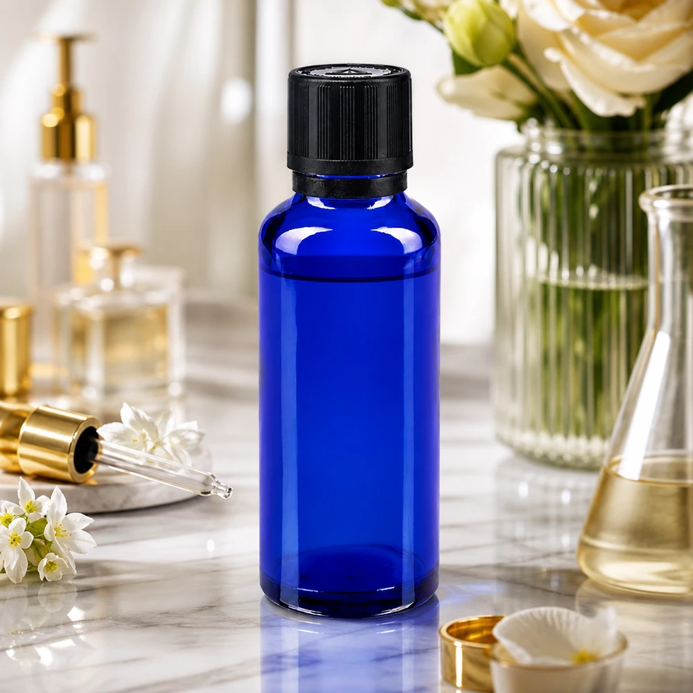 Apothekerflasche blau 30ml mit Tropfeinsatz ideal für Seren Öle und Naturkosmetik