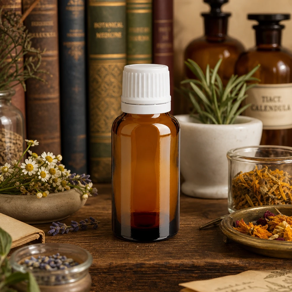 20ml Apothekerflasche Braunglas mit Sicherheitsverschluss für Homöopathie und Pflanzentinkturen