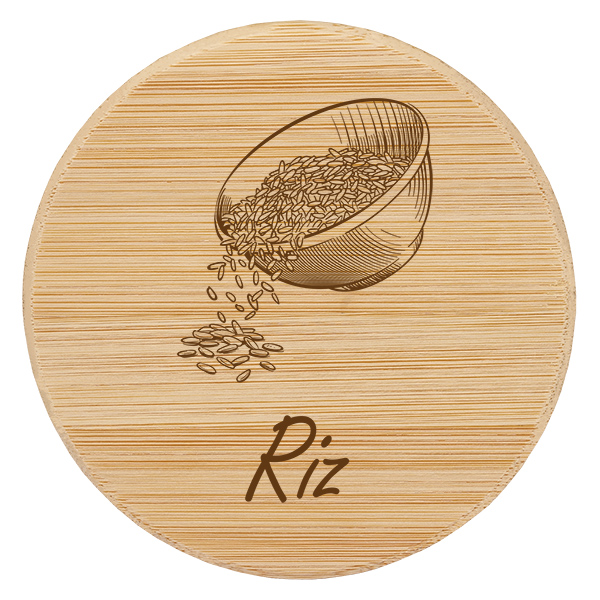 Couvercle en bois &quot;Riz&quot; pour WECK RR100