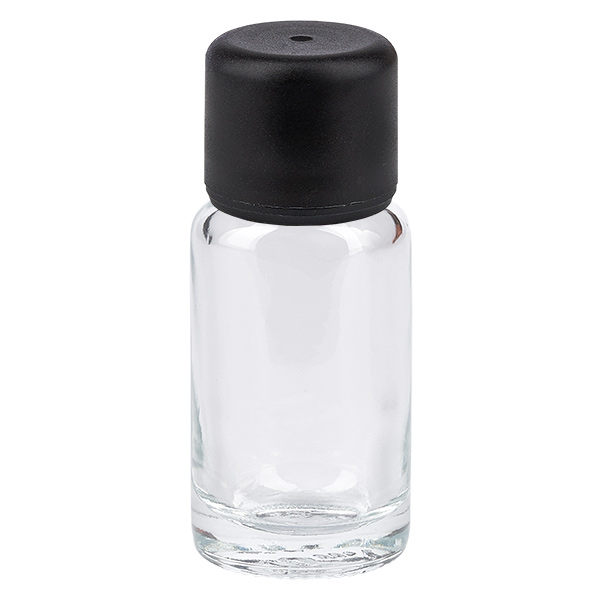 10ml lahvička 6mm šroubovací uzávěr černá Standard ClearLine UT18/10 10ml lahvička 6mm šroubovací uzávěr černá Standard ClearLine UT18/10