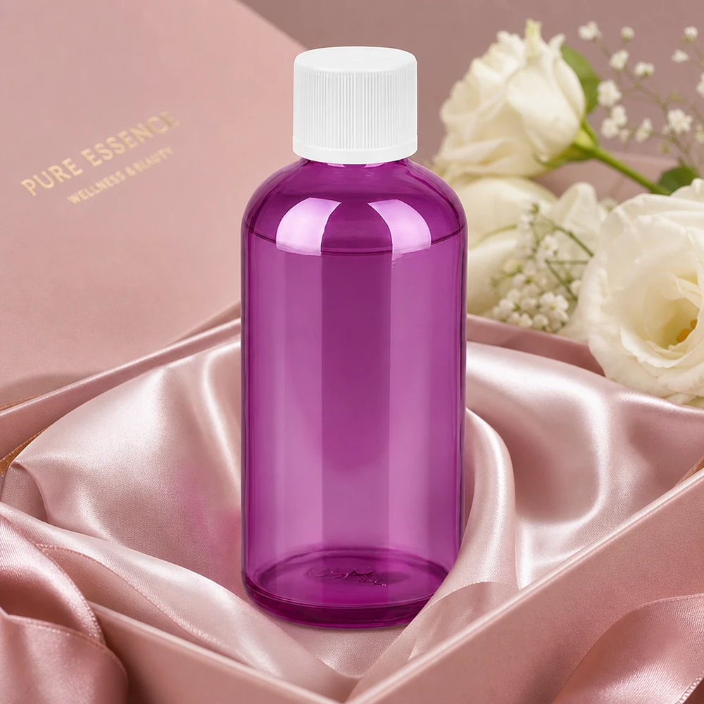 100ml láhev PurpleLine se šroubovacím uzávěrem o průměru 11 mm bílá standardní odolná proti otevření dětmi. UT18/100 Chemikalienbeständige 100ml Kunststoffflasche violett für professionelle Anwendungen in Labor und Industrie