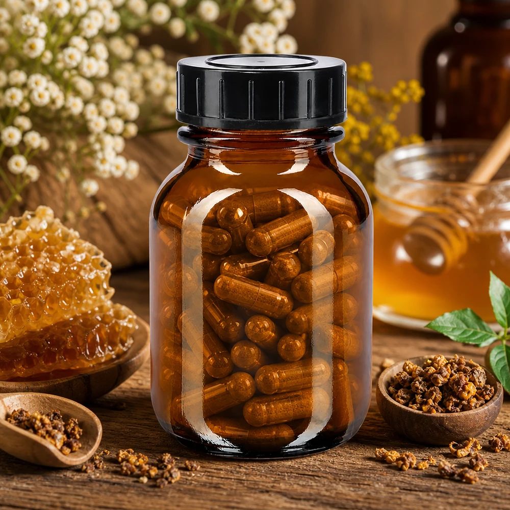 50ml láhev s širokým hrdlem z jantarového skla se šroubovacím uzávěrem. Premium 50ml Braunglasflasche mit breitem Hals und ergonomischem Schraubverschluss