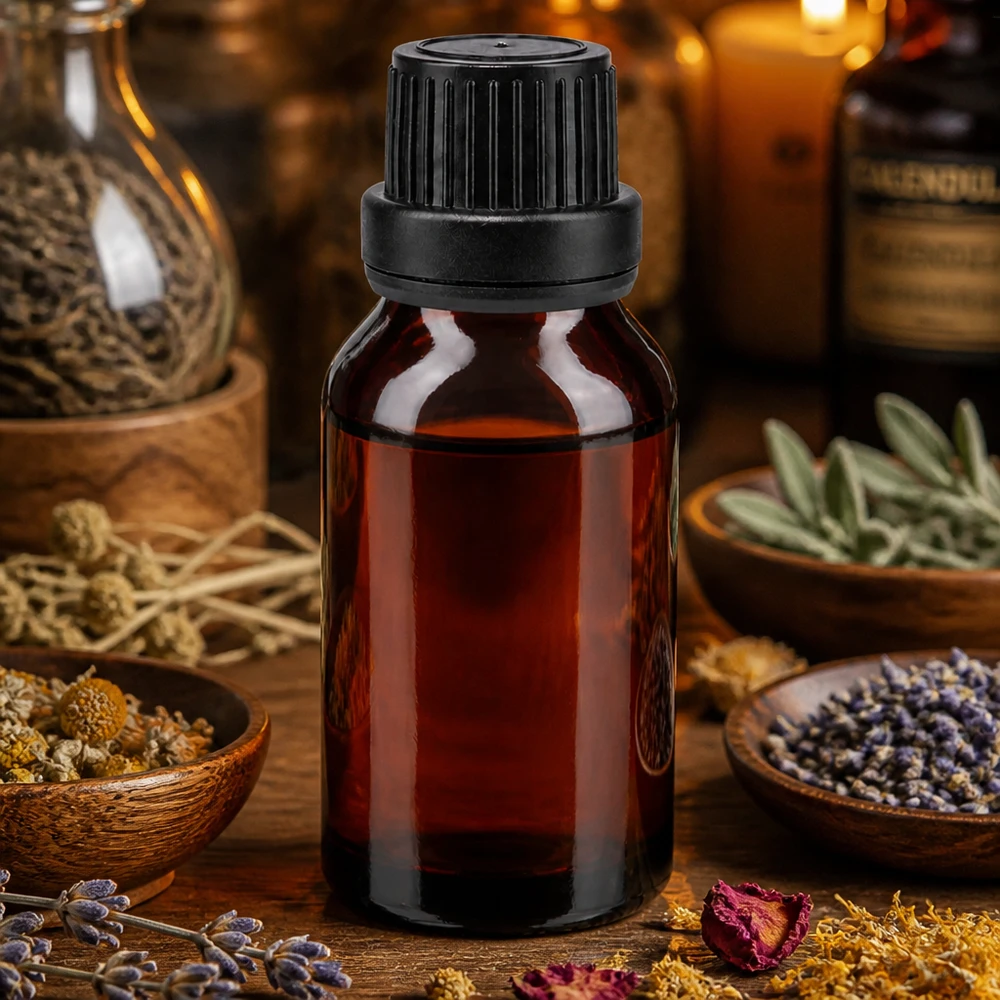 Lékárenská láhev hnědá 15ml kapací uzávěr nalévací kroužek 2mm černý uzávěr proti neoprávněné manipulaci Leere Apothekenflasche 15ml mit 2mm Präzisionstropfer für Naturkosmetik Herstellung