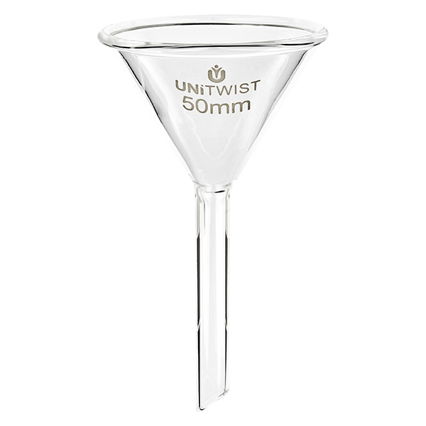 Sklen&#283;n&#225; n&#225;levka &#248;50mm borosilik&#225;tov&#225; UNiTWIST