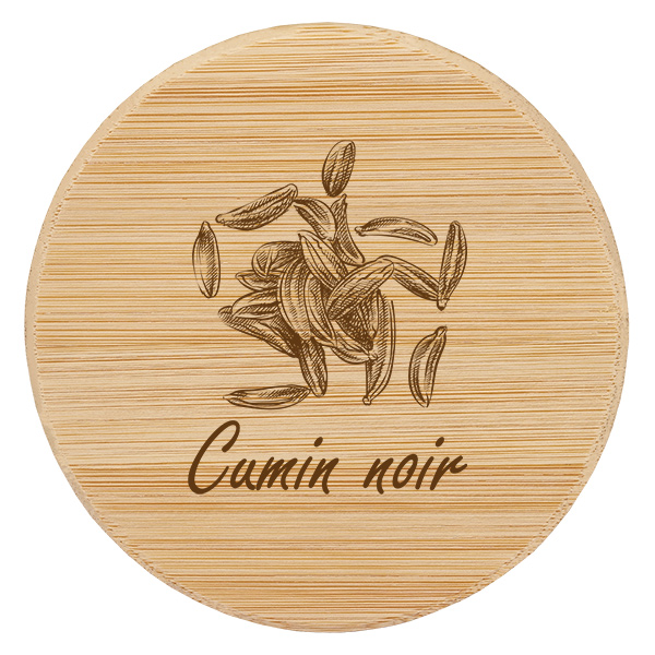 Couvercle en bois &quot;Cumin noir&quot; pour WECK RR60