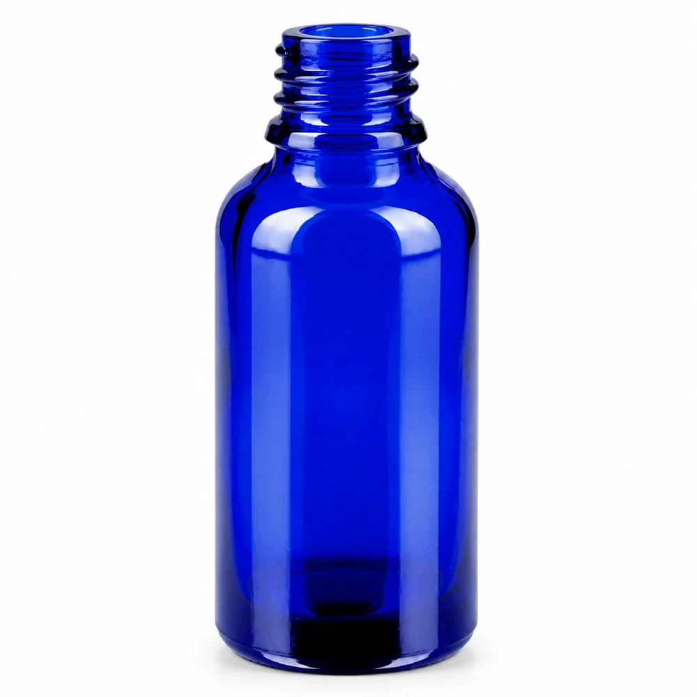 30ml lahvička s rozprašovačem žlutá/transparentní standardní uzávěr BlueLine UT18/30 Stilvolle 30ml Glasflasche mit Sprühmechanismus in tiefem Blau für Beauty-Anwendungen