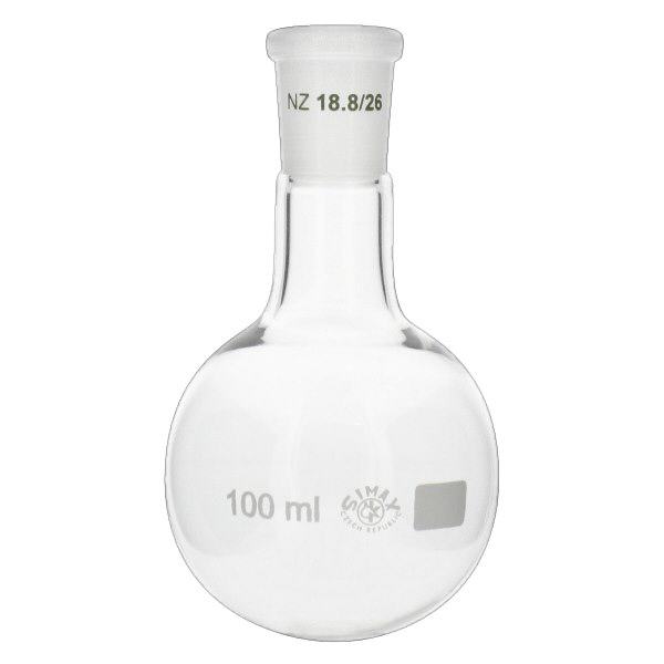 Baňka s kulatým dnem 100 ml se standardním broušeným kloubem (19/26) Baňka s kulatým dnem 100 ml se standardním broušeným kloubem (19/26)