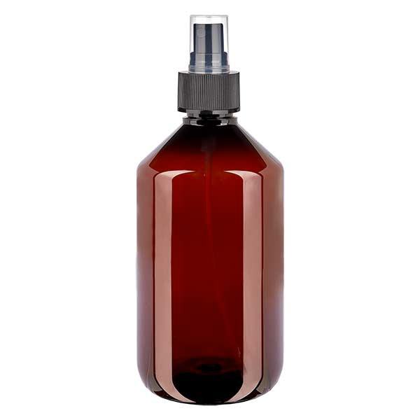 PET láhev 500ml s rozprašovačem černá PET láhev 500ml s rozprašovačem černá