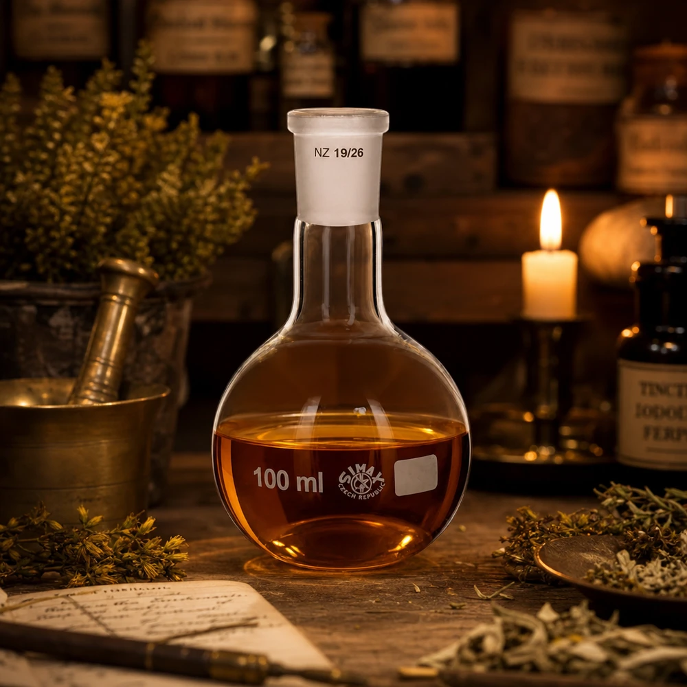Baňka 100ml se standardním broušeným spojem (19/26) Analytik Rundkolben 100ml für Synthesen - robustes Borosilikatglas mit genormter 19/26 Öffnung