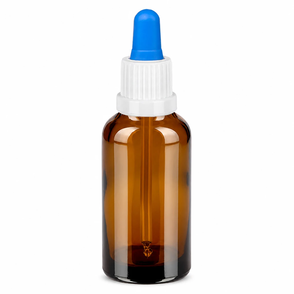 Kompakte 30ml Glasflasche mit Pipette in braun - perfekt für unterwegs und Reisen