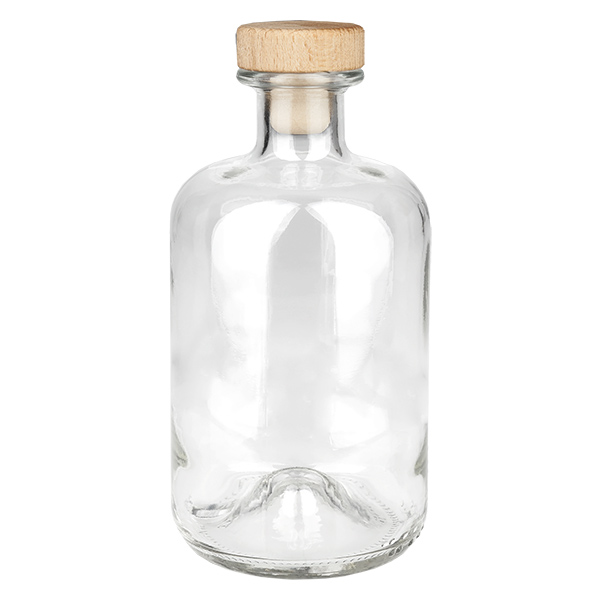 500ml Glasflasche "Luna" mit Holzgriff-Korken UNiTWIST 500ml Glasflasche "Luna" mit Holzgriff-Korken UNiTWIST