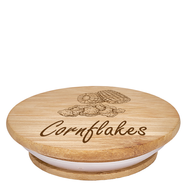Couvercle en bois "Cornflakes" pro WECK RR100 Couvercle en bois "Cornflakes" pro WECK RR100