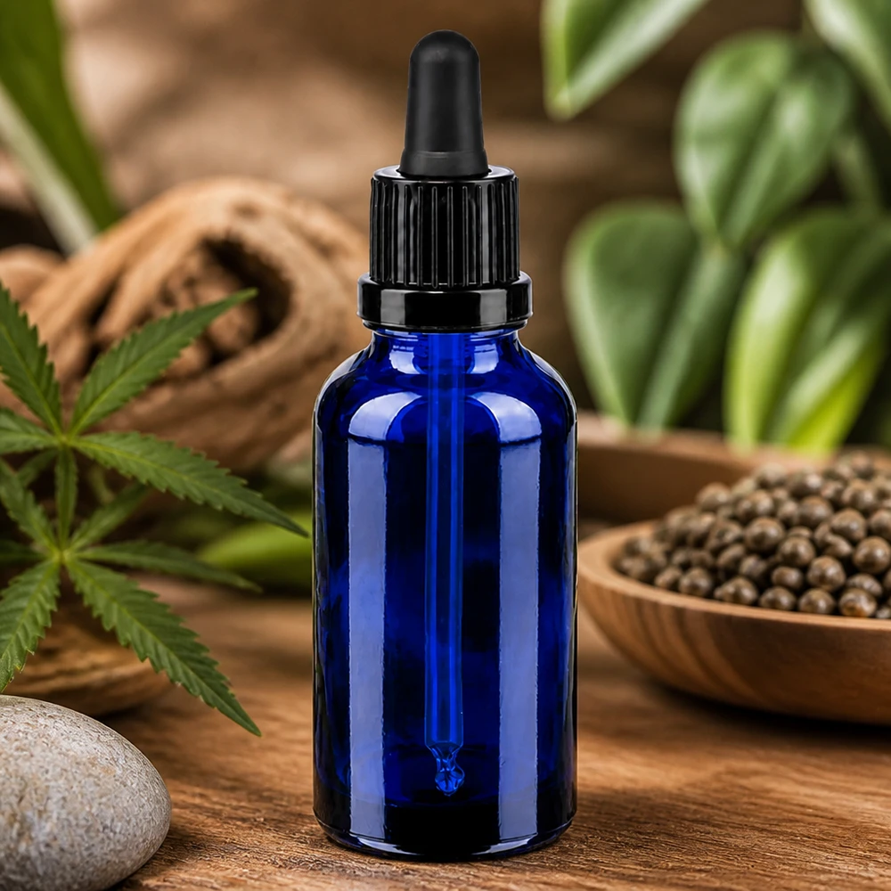 30ml pipetovací láhev černá se zajištěným uzávěrem BlueLine UT18/30 Vielseitige 30ml Pipettenflasche BlueLine für Kosmetik Seren Öle und andere flüssige Produkte