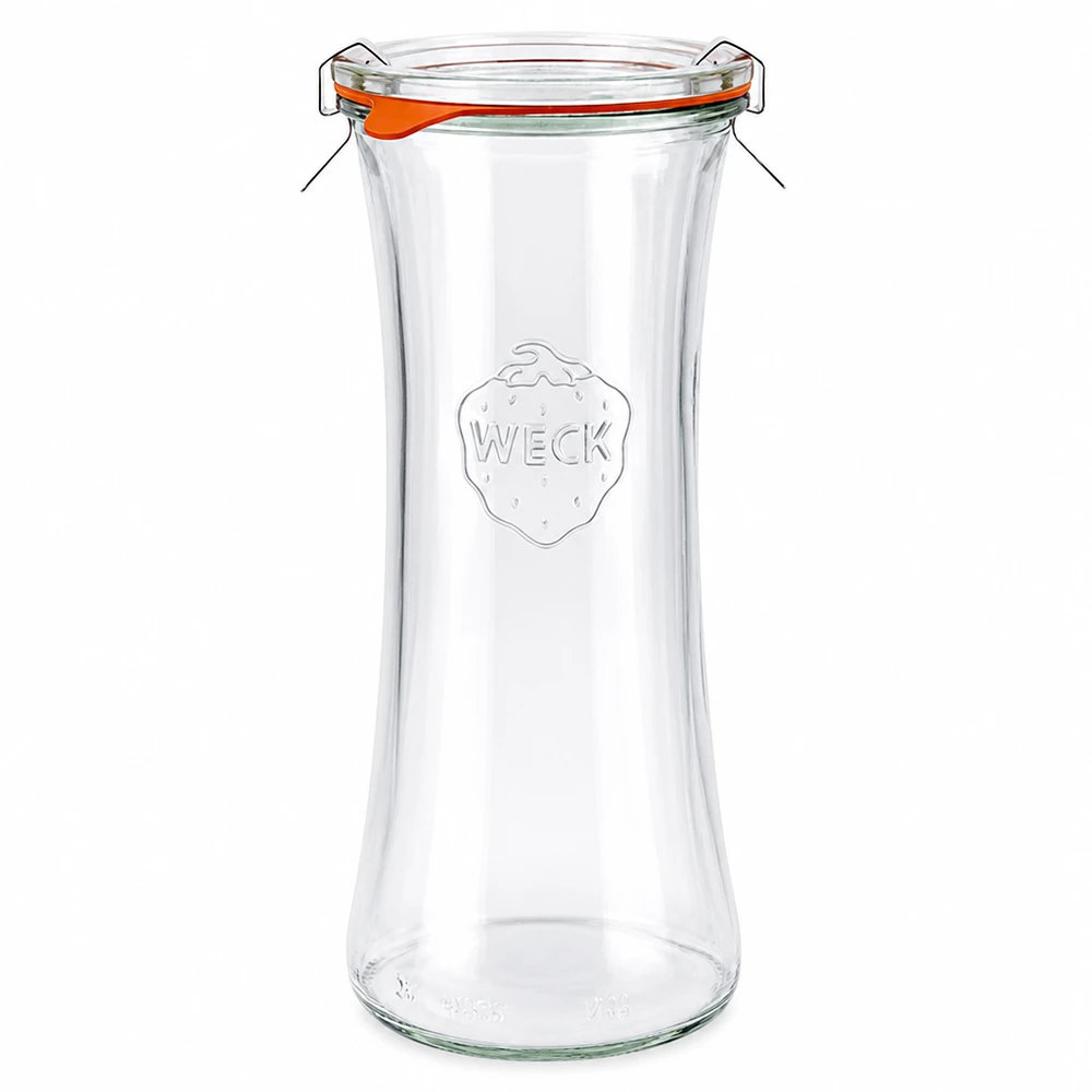WECK Delikatessenglas 700ml RR80 mit Glasdeckel und Gummiring, leeres Einmachglas für Konservierung und Aufbewahrung