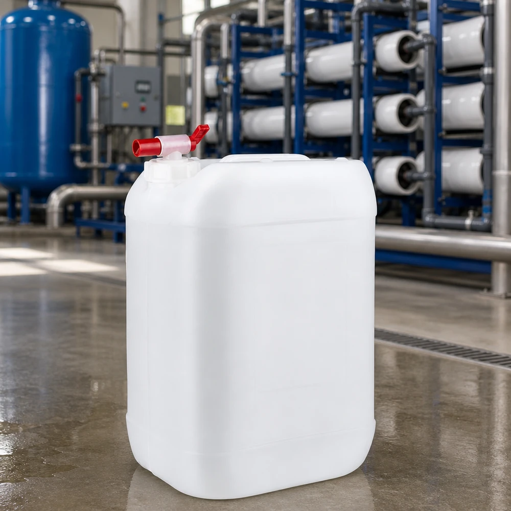 Kanystr 25 litrů s vypouštěcím kohoutkem Robuster Kunststoffbehälter 25 Liter mit Entnahmehahn für industriellen Einsatz