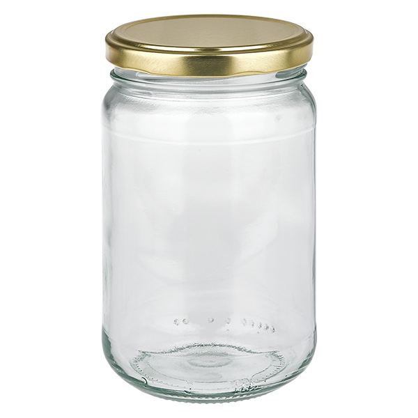 305ml kulat&#225; sklenice s v&#237;&#269;kem BasicSeal zlat&#225; UNiTWIST