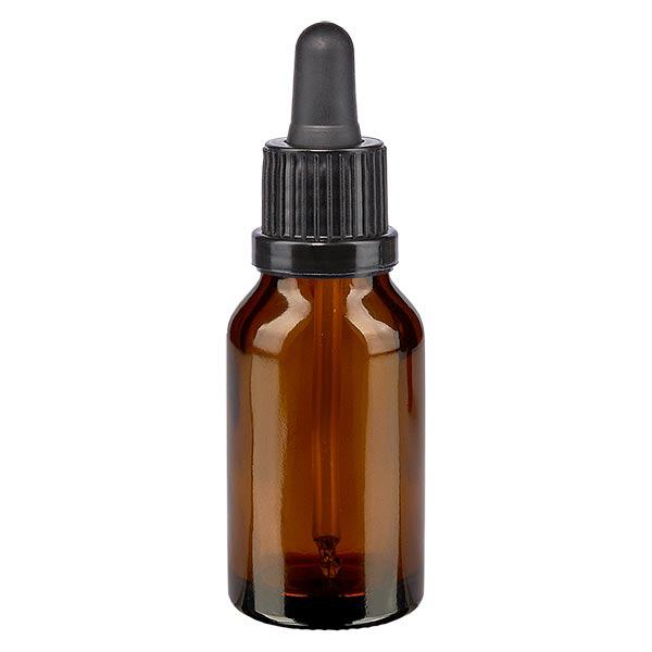 Lékárenská lahvička hnědá 15ml pipeta černá s uzávěrem proti neoprávněné manipulaci Lékárenská lahvička hnědá 15ml pipeta černá s uzávěrem proti neoprávněné manipulaci