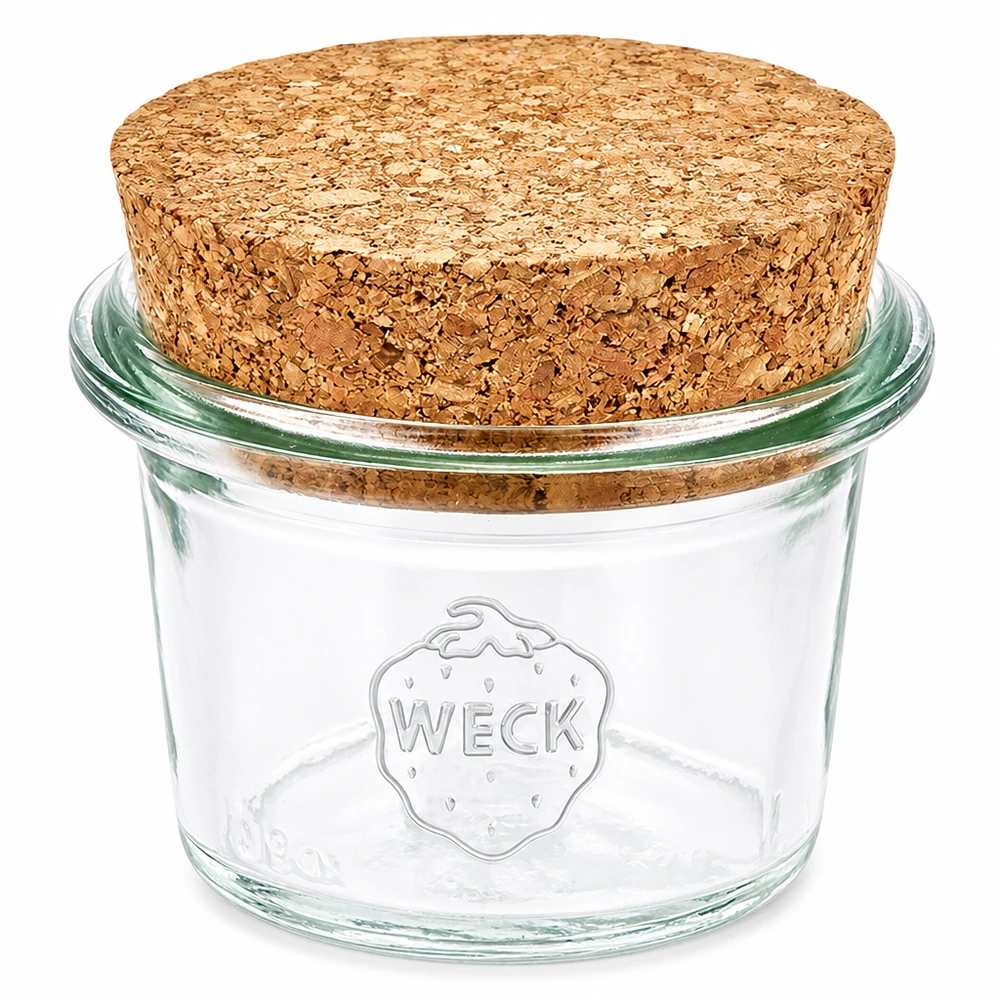 35ml WECK Sturzglas RR40 mit Naturkorken Verschluss Einmachglas klein Aufbewahrung Gewürze Marmelade
