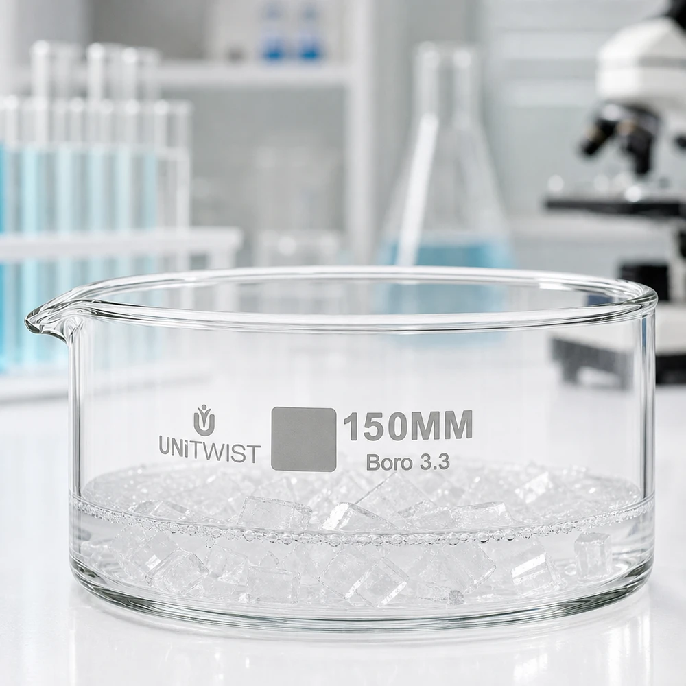 Laborglas UNiTWIST Kristallisierschale ø150mm Boro 3.3 weite Öffnung flach
