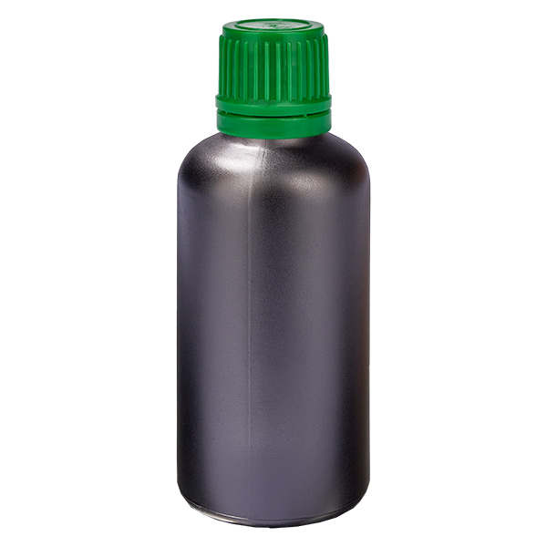 50ml láhev 11mm šroubovací uzávěr zelený uzávěr s ochranou proti manipulaci BlackLine UT18/50 50ml láhev 11mm šroubovací uzávěr zelený uzávěr s ochranou proti manipulaci BlackLine UT18/50