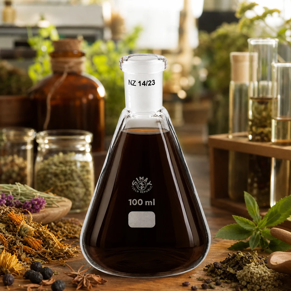 Erlenmeyerova baňka 100 ml se standardním broušeným spojem (14/23) Erlenmeyerova baňka 100 ml se standardním broušeným spojem (14/23)