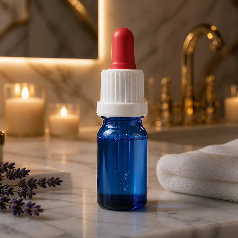 5ml pipetovací láhev bílá/červený uzávěr s ochranou proti manipulaci BlueLine UT18/5 Hochwertige BlueLine Pipettenflasche 5ml mit hygienischem Verschluss für sterile Aufbewahrung