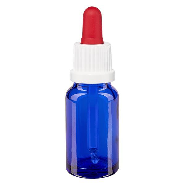 Lékárenská láhev modrá 10ml pipeta bílý/červený uzávěr proti neoprávněné manipulaci. Lékárenská láhev modrá 10ml pipeta bílý/červený uzávěr proti neoprávněné manipulaci.