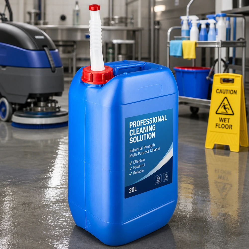 Kanystr 15 litrů modrý s výpustným potrubím Flex Stapelbarer Flüssigkeitskanister 15 Liter blau mit langem flexiblem Auslaufstutzen aus PE