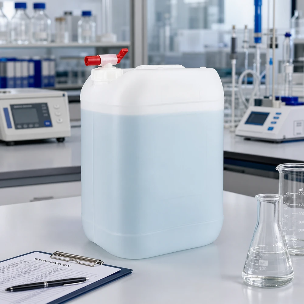 Kanystr 25 litrů s vypouštěcím kohoutkem Lebensmittelechter HDPE Kanister 25 Liter mit Auslaufhahn für Destillat und Laborflüssigkeiten